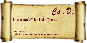 Csermák Dénes névjegykártya
