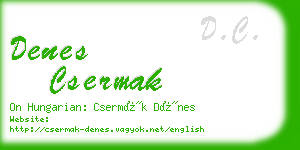 denes csermak business card